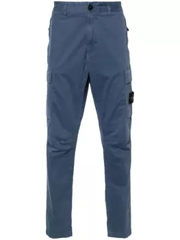 Stone Island твиловые брюки Old Treatment, синий