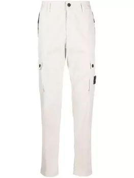 Stone Island узкие брюки карго с нашивкой Compass, нейтральный цвет