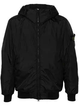 Stone Island ветровка с капюшоном и нашивкой Compass, черный