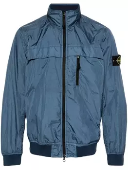 Stone Island ветровка с жатым эффектом и нашивкой Compass, синий