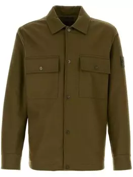 Stone Island войлочная рубашка, зеленый