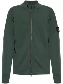 Stone Island вязаный кардиган с изображением компаса, зеленый