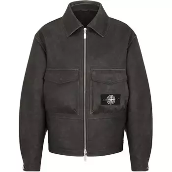 Stone Island X Кожаная куртка мужская черная Dior, черный