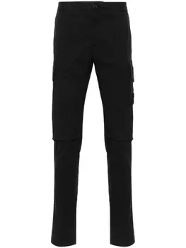 Stone Island зауженные брюки с логотипом Compass, черный