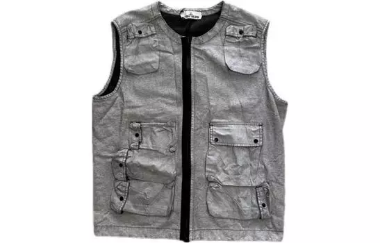 Жилет унисекс Stone Island, серебристый