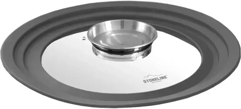 STONELINE универсальная крышка с силиконовым краем, на 24/26/28 см 28 см, цвет grau-transparent