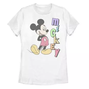 Стоящая вертикальная футболка с радужным именем Disney's Микки Маус Licensed Character