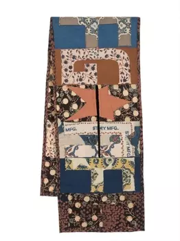 STORY mfg. дутый шарф в технике пэчворк, синий