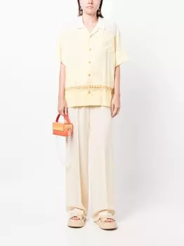 STORY mfg. рубашка в технике кроше с короткими рукавами, желтый