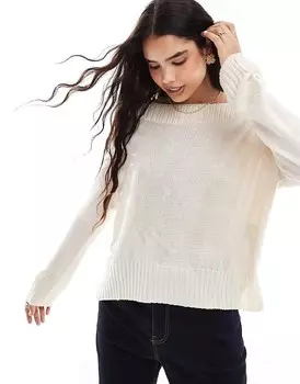 Stradivarius – Бежевый свитер с открытыми плечами