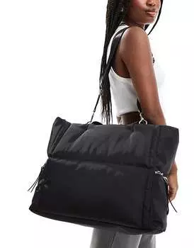 Stradivarius – Черная сумка-тоут с мягкой подкладкой