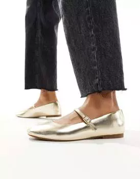 Stradivarius – Миниатюрные золотые балетки