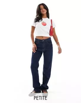 Stradivarius Petite – STR – Темно-синие прямые джинсы