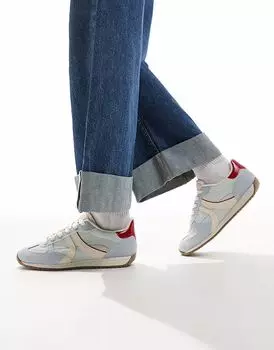 Stradivarius - Синие кожаные кроссовки