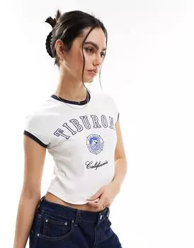 Stradivarius — STR — Футболка темно-синего цвета с графикой