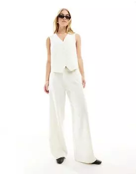 Stradivarius – STR – Элегантные брюки повседневного кроя из натуральной комбинированной ткани