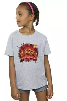 Страшная рождественская хлопковая футболка «Кошмар перед Рождеством» Disney, серый