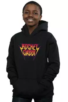 Стражи Галактики Том. Толстовка с металлическим логотипом 2 Rocket And Groot Marvel, черный