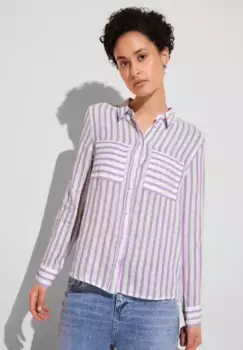 STREET ONE блузка с длинными рукавами и отворотами, цвет Smell Of Lavender