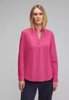 STREET ONE длинная блузка с функцией отворота, розовый