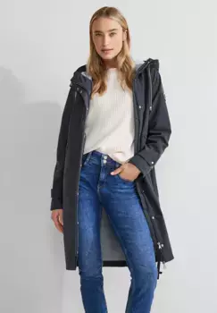 STREET ONE длинная куртка, с капюшоном, с капюшоном, синий