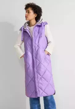STREET ONE длинный жилет с капюшоном, цвет Shiny Lilac