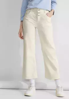 STREET ONE Джинсы с 5 карманами "DENIM CULOTTE", с эластаном и клеш, цвет Soft Ecru Washed