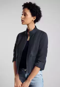 STREET ONE короткая куртка, без капюшона, с пришитыми карманами, синий