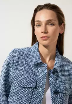 STREET ONE короткая куртка, без капюшона, с нагрудными карманами и планкой на пуговицах, синий