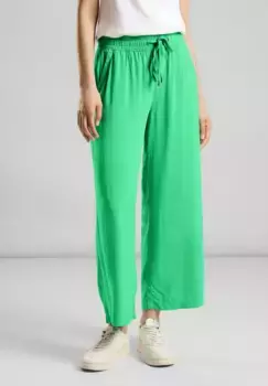 STREET ONE Кюлоты, завышенная талия, зеленый