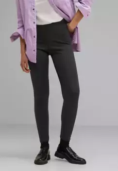 STREET ONE Леггинсы, завышенная талия, черный