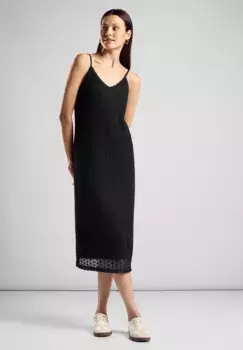 STREET ONE летнее платье, длина до колена, черный