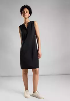 STREET ONE летнее платье, однотонное, черный