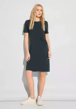 STREET ONE летнее платье с круглым вырезом, зеленый