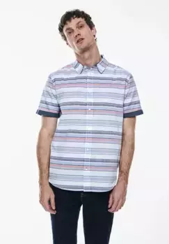 STREET ONE MEN рубашка с короткими рукавами, из чистого хлопка, синий