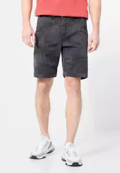 STREET ONE MEN шорты с принтом в виде листьев, серый