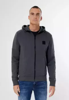 STREET ONE MEN толстовка с капюшоном на резинке, серый