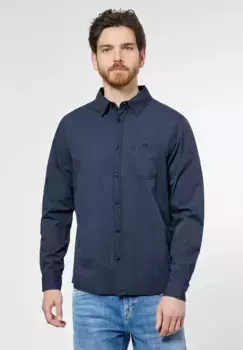 STREET ONE МУЖСКАЯ рубашка с длинными рукавами, однотонная Street One Men, синий