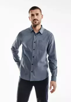 STREET ONE МУЖСКАЯ рубашка с длинными рукавами, из чистого хлопка Street One Men, цвет Dust Blue