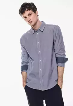 STREET ONE МУЖСКАЯ рубашка с длинными рукавами, из чистого хлопка Street One Men, синий