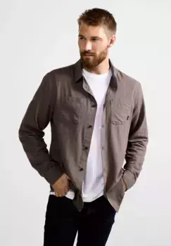 STREET ONE МУЖСКАЯ рубашка с длинными рукавами и структурированным узором Street One Men, цвет Dark Dull Sand