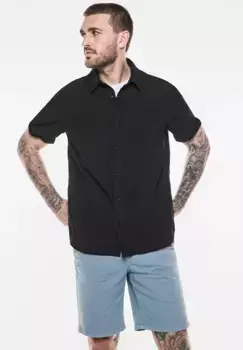 STREET ONE МУЖСКАЯ рубашка с короткими рукавами и планкой на пуговицах Street One Men, черный