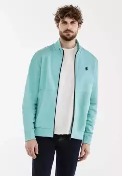 STREET ONE МУЖСКАЯ толстовка с воротником стойкой Street One Men, цвет Aurora Turquoise