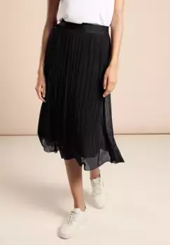 STREET ONE плиссированная юбка с эластичным наполнением, черный