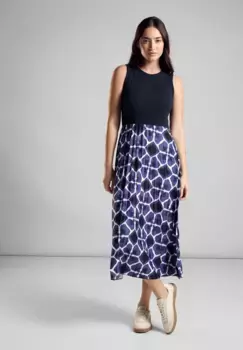 STREET ONE плиссированное платье с принтом, синий