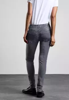 STREET ONE прямые джинсы, средняя талия, цвет Steel Grey Net Wash