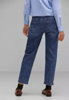 STREET ONE прямые джинсы, завышенная талия, цвет Authentic Indigo Wash