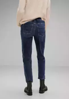 STREET ONE Прямые джинсы, завышенная талия, цвет Clean Deep Indigo Wash