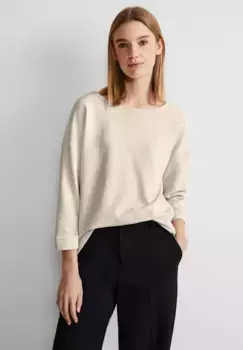 STREET ONE рубашка с рукавом 3/4 и структурированным узором, белый