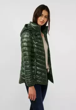 STREET ONE стеганая куртка, с капюшоном, со съемным капюшоном, зеленый